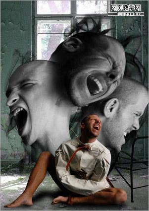 photoshop 合成狂人的呐喊