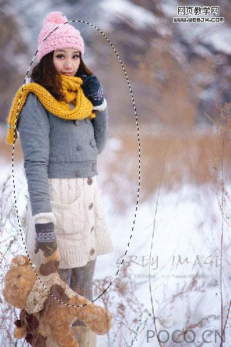 photoshop 浪漫的冬季雪景美女图片