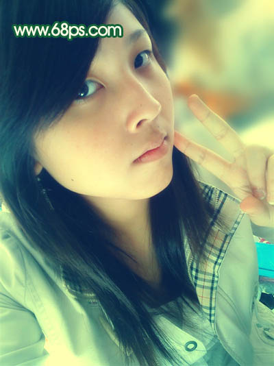 Photoshop 调出人物照片柔和的黄青色