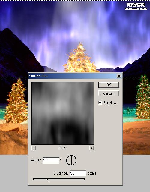 Photoshop 制作超酷光束环绕的神奇圣诞树