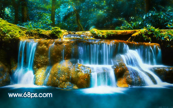 Photoshop 调出风景照片强对比的蓝黄色