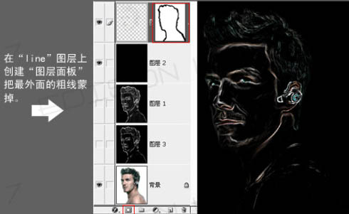 Photoshop将人物头像转成斑斓的火焰轮廓效果