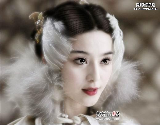 Photoshop 简单把美女头像转手绘效果