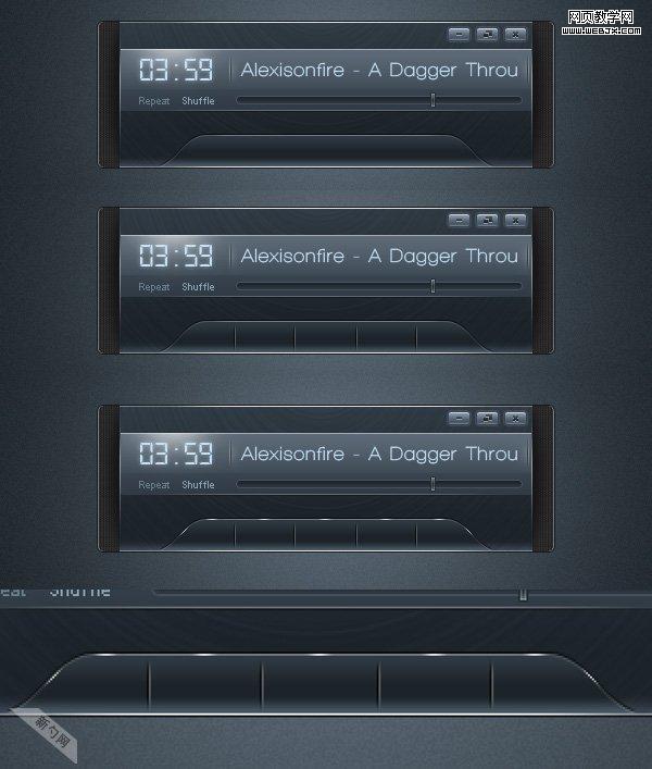 Photoshop 超酷的金属质感播放器