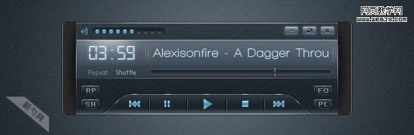Photoshop 超酷的金属质感播放器