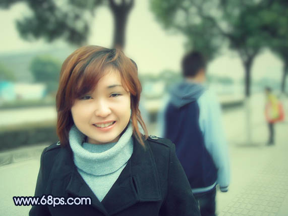 Photoshop 柔美的青黄色外景照片