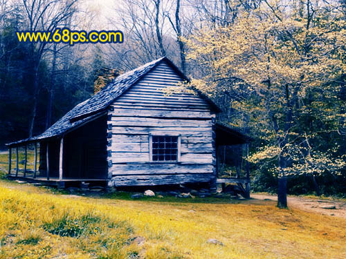 Photoshop 风景照片柔美的橙蓝色