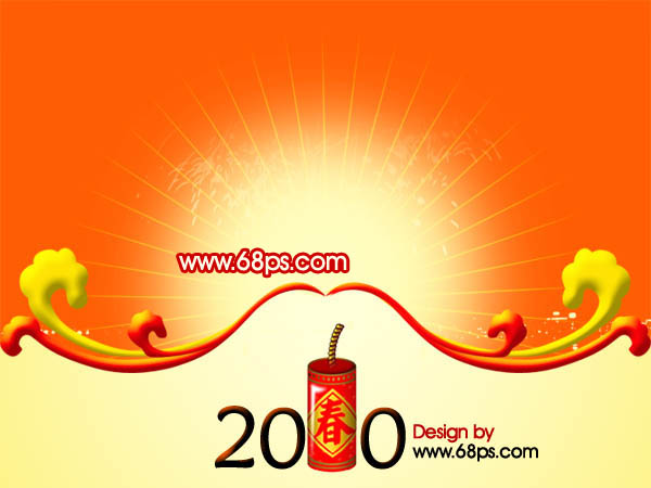Photoshop 喜庆漂亮的虎年新年贺卡