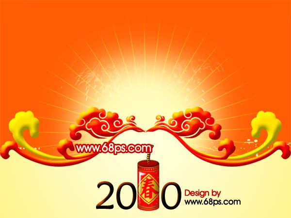 Photoshop 喜庆漂亮的虎年新年贺卡