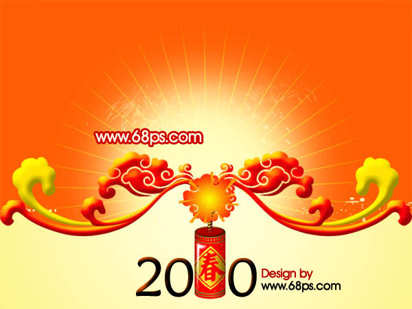 Photoshop 喜庆漂亮的虎年新年贺卡