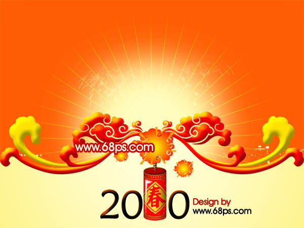 Photoshop 喜庆漂亮的虎年新年贺卡