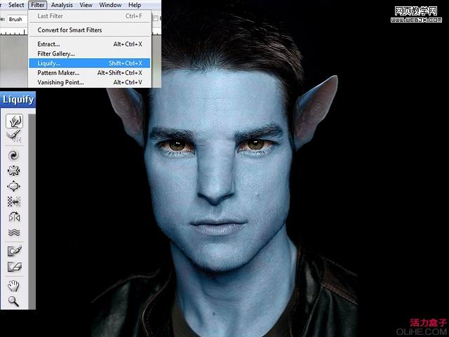 Photoshop 明星图片阿凡达形象实现方法