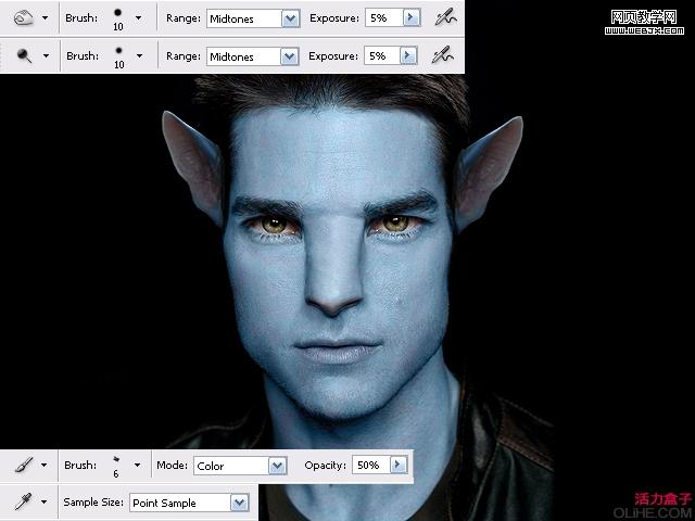 Photoshop 明星图片阿凡达形象实现方法