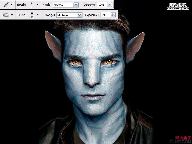 Photoshop 明星图片阿凡达形象实现方法