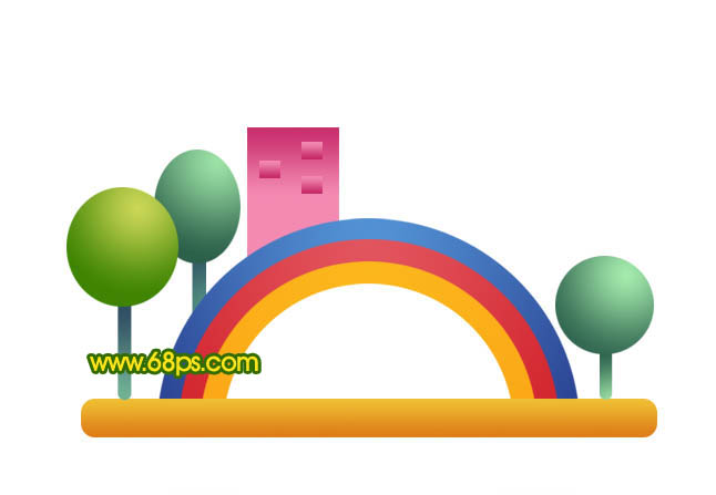 Photoshop 可爱的卡通房子图标