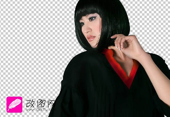 Photoshop 人物照片加上古典水墨背景