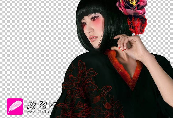 Photoshop 人物照片加上古典水墨背景