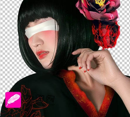 Photoshop 人物照片加上古典水墨背景