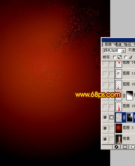Photoshop为美女照片加上艳丽的古典背景教程