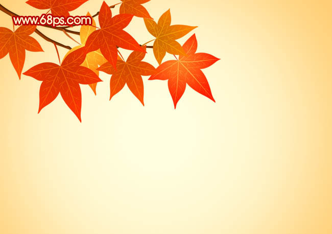 Photoshop 漂亮的秋季树叶壁纸制作方法