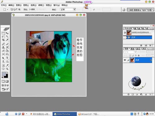 photoshop 利用橡皮及蒙版抠出长毛的小狗