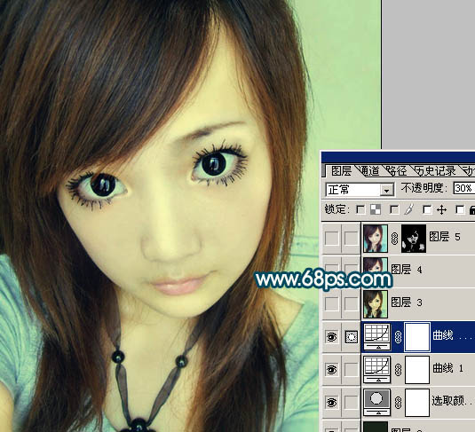 Photoshop 偏色的人物照片修正再现甜美色