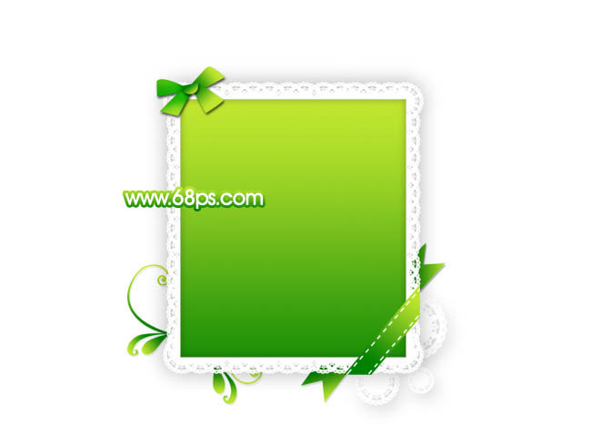 Photoshop 一款非常可爱的花边相框