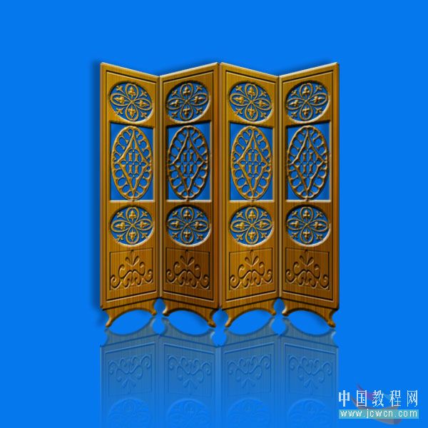 Photoshop 绘制逼真的精美好看的雕花屏风