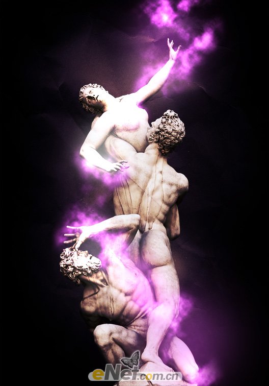 Photoshop 轻松给雕塑创建炫光效果