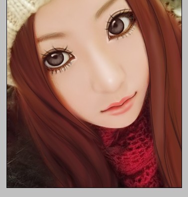 Photoshop 90后女孩照片仿手绘