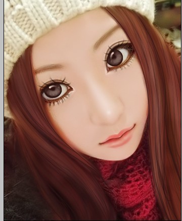 Photoshop 90后女孩照片仿手绘