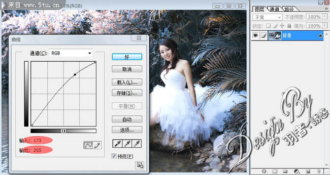 photoshop CMYK模式下调出外景婚片唯美的蓝色调