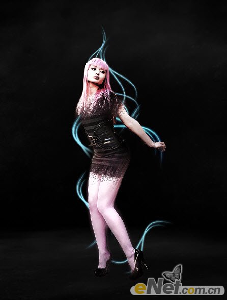 Photoshop 炫光美女粉碎效果制作方法