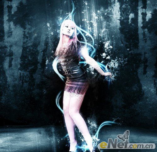 Photoshop 炫光美女粉碎效果制作方法