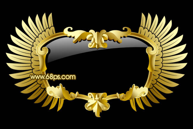 Photoshop 制作的超酷镶花纹的金色立体相框