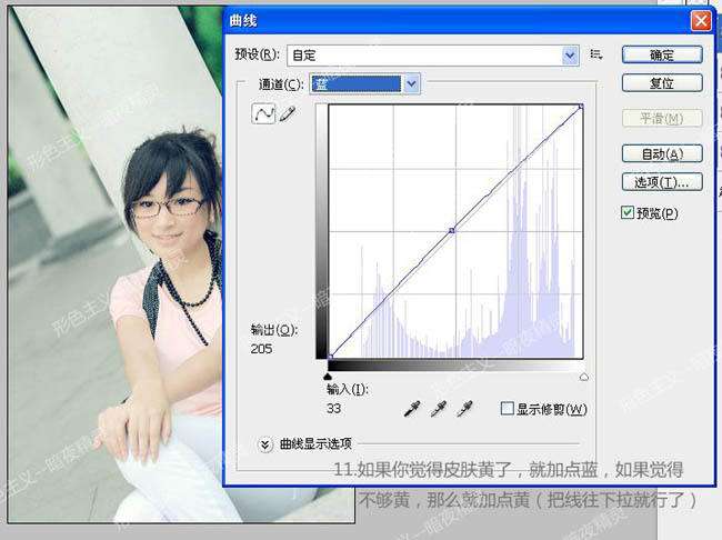 Photoshop 调出外景人物照片朦胧的青绿色