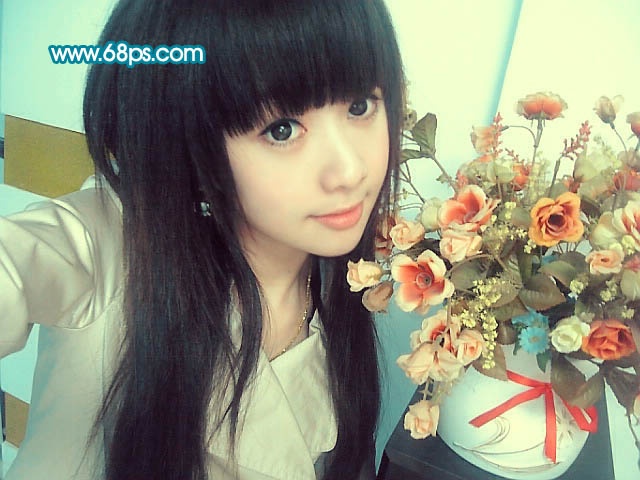 Photoshop 甜美的室内人物照片