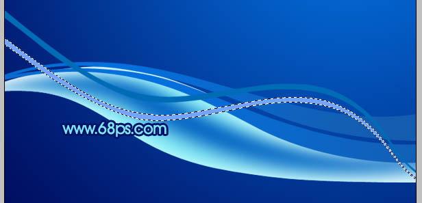 Photoshop 一张梦幻蓝色曲线壁纸制作方法