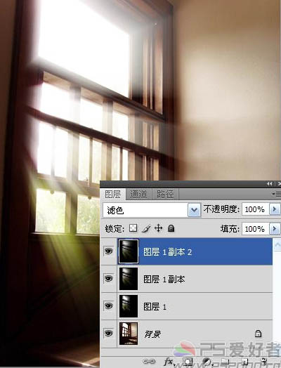 Photoshop 为窗户照片加上柔和的透射光线