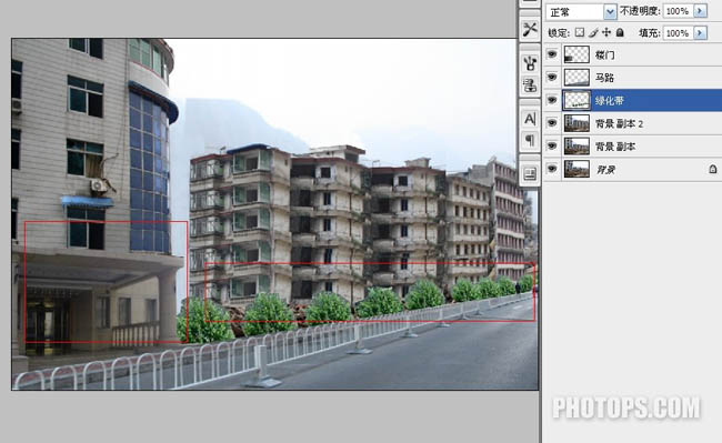 Photoshop 让地震后的废墟再现辉煌的处理