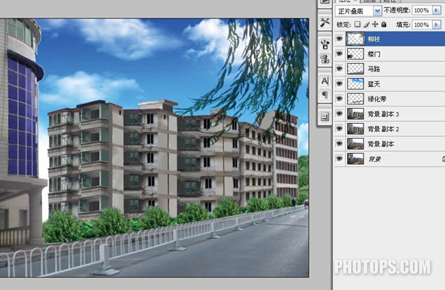 Photoshop 让地震后的废墟再现辉煌的处理