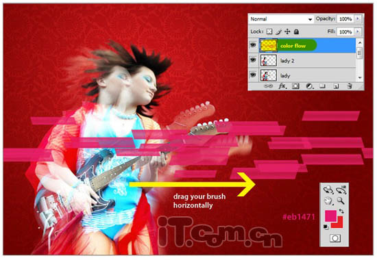 Photoshop 实现的绚丽潮流音乐壁纸