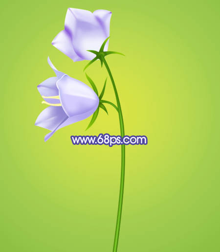 Photoshop 制作一支漂亮的蓝紫色花朵