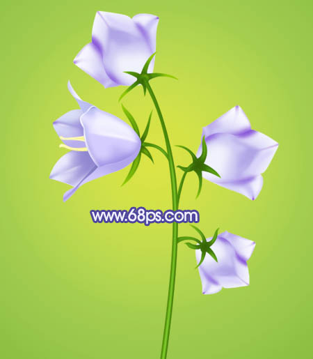 Photoshop 制作一支漂亮的蓝紫色花朵