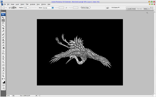 Photoshop 打造在旧羊皮纸上绘图的效果
