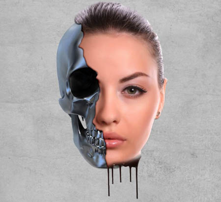 photoshop 合成半脸半机器的创意人像