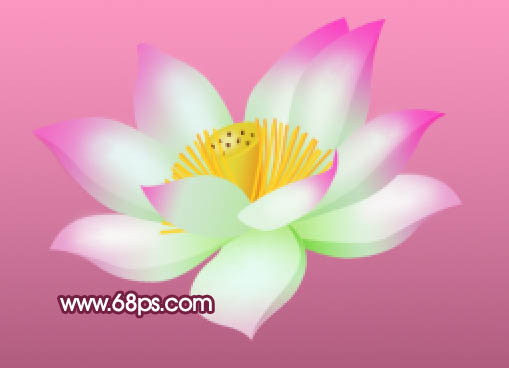 Photoshop漂亮的紫色荷花制作方法