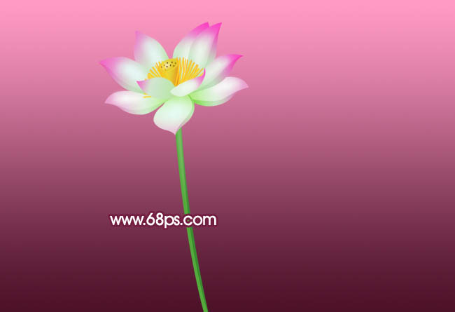 Photoshop漂亮的紫色荷花制作方法