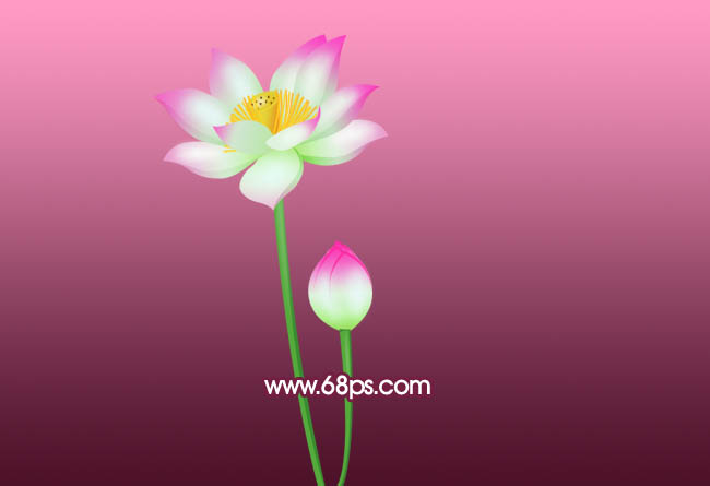 Photoshop漂亮的紫色荷花制作方法