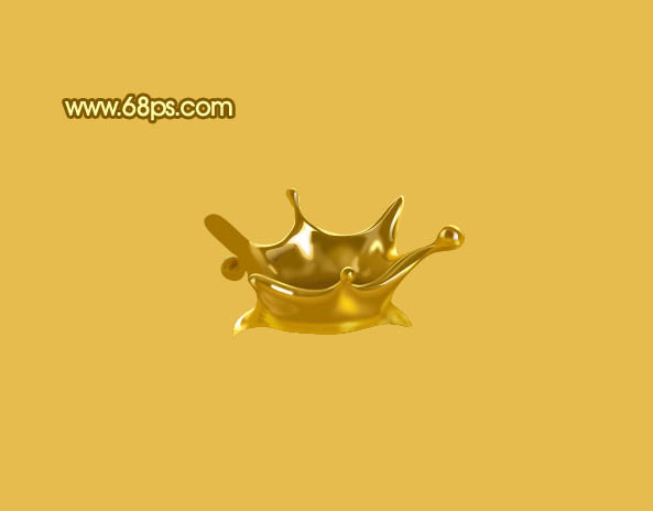 Photoshop 一个溅起的金色水花